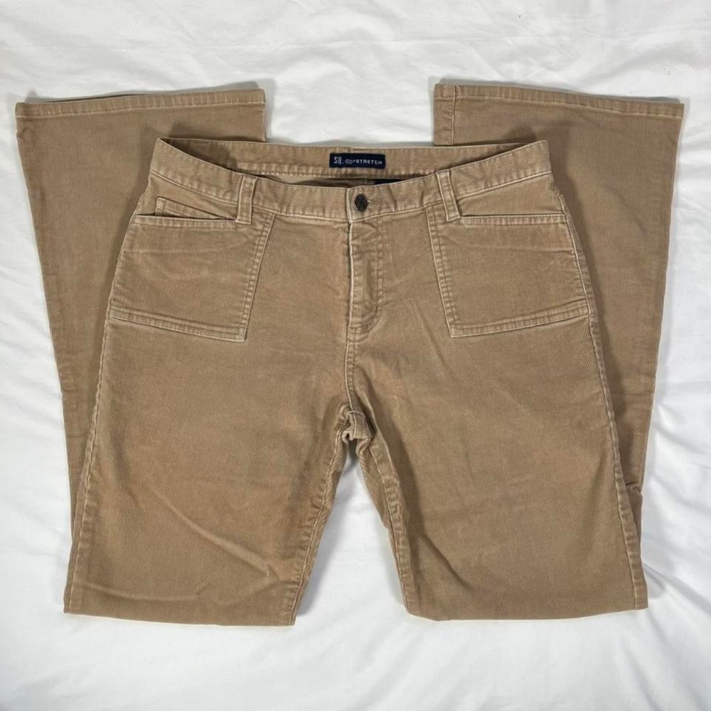 vintage y2k khaki corduroy flared bootcut pants